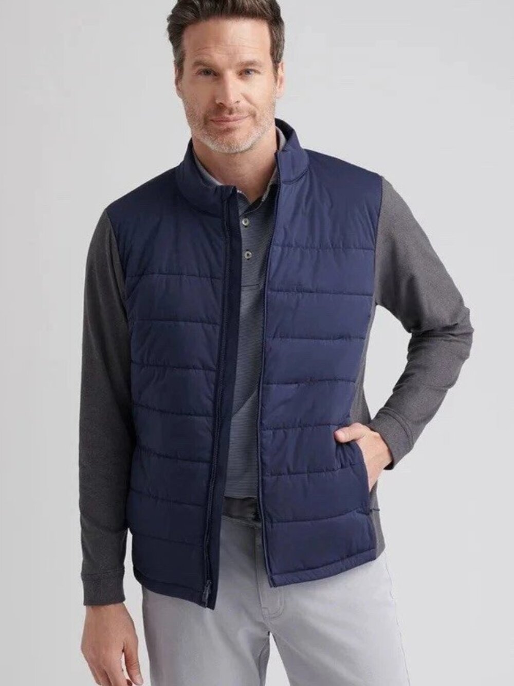PETER MILLAR Lightweight Insulated Baffle Jacket Full Zip Small Navy NWT